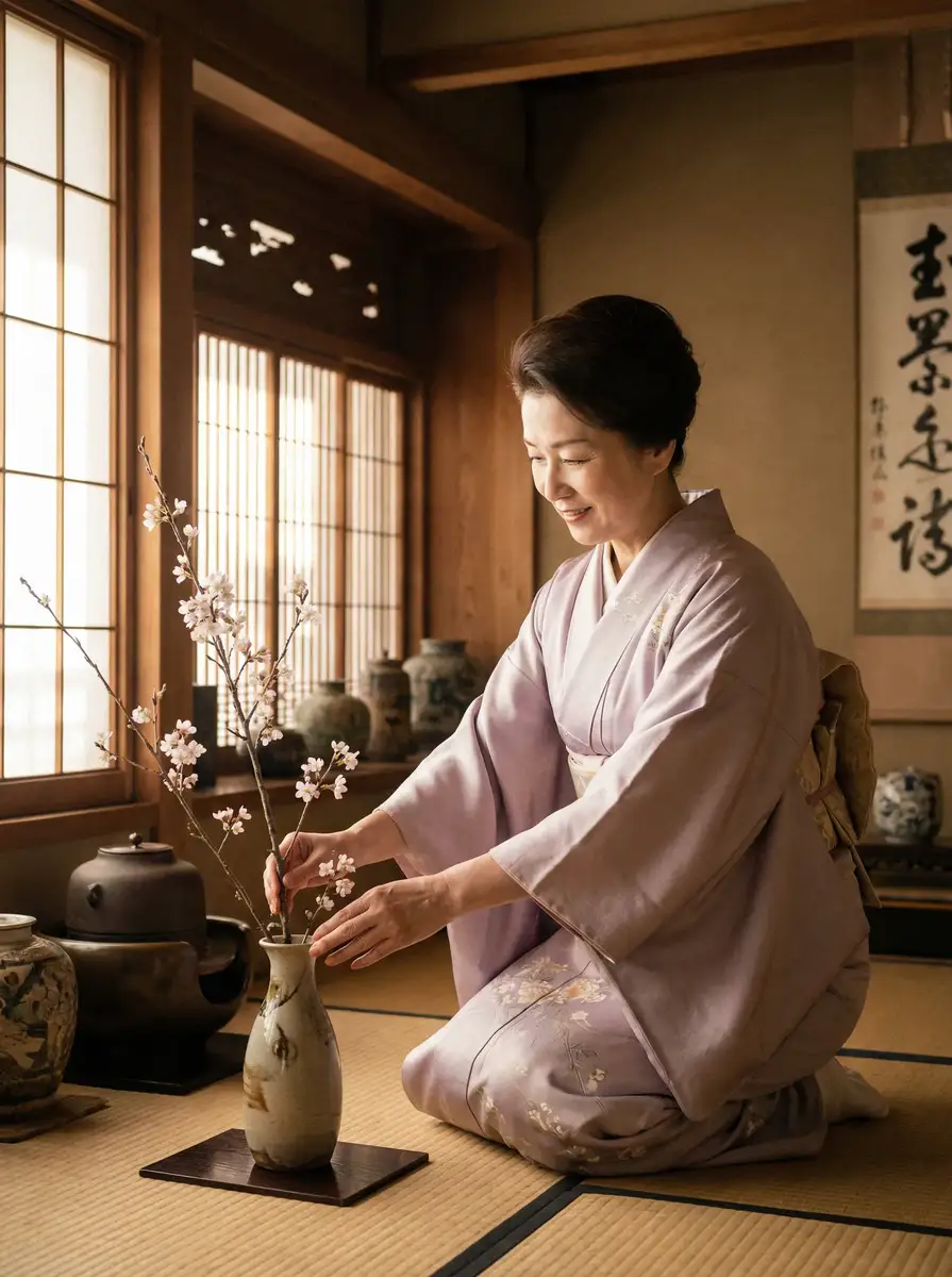 一位优雅的 色虎视频-正版高清成人视频|极速播放|永久免费 在和室中插花